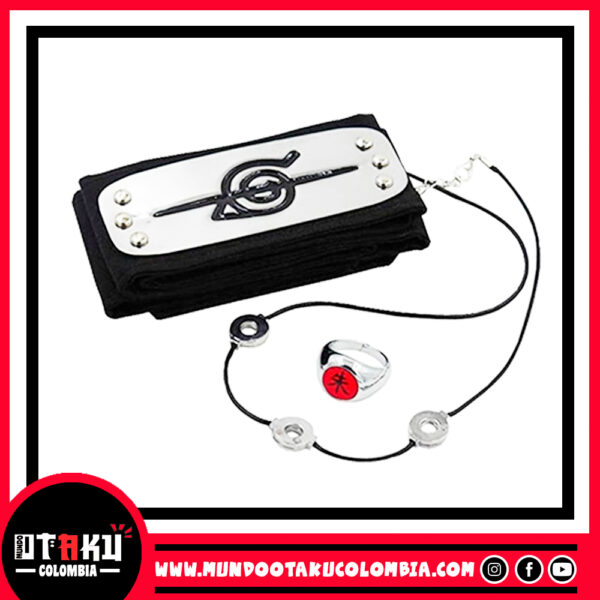 Kit Itachi bandana, collar y anillo - Naruto